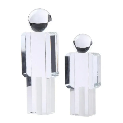 Minimalist chrome crystal man statue living room figurine