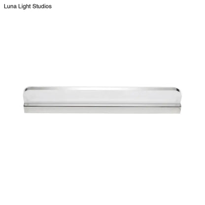 Minimalist chrome led vanity wall light for bathroom