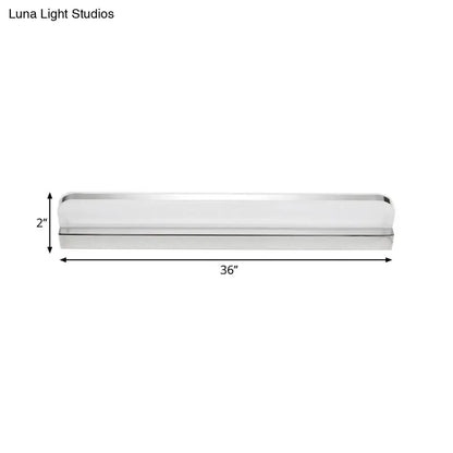 Minimalist chrome led vanity wall light for bathroom