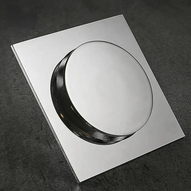 Minimalist chrome square brass anti odor floor drain bathroom trap