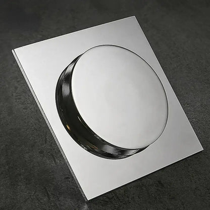 Minimalist chrome square brass anti odor floor drain bathroom trap