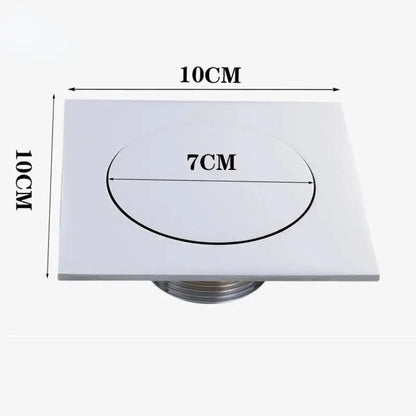 Minimalist chrome square brass anti odor floor drain bathroom trap