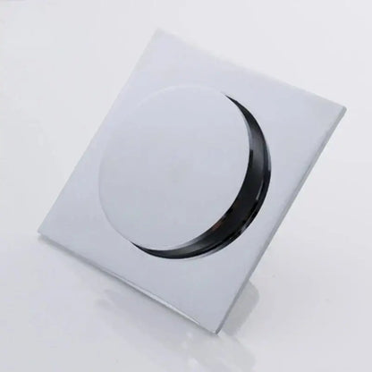 Minimalist chrome square brass anti odor floor drain bathroom trap