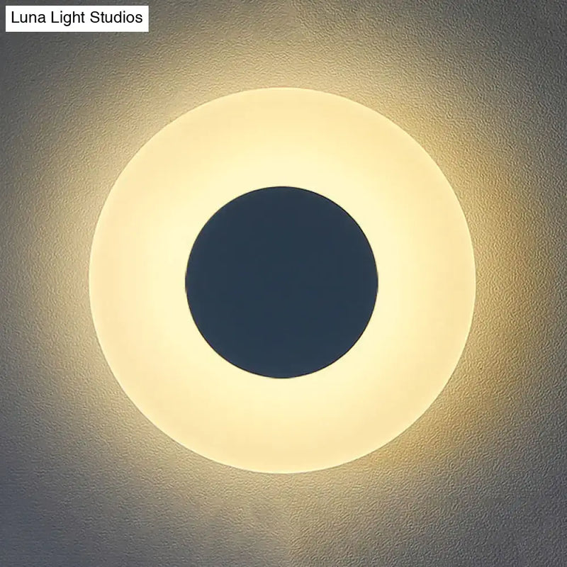 Minimalist circular led wall lamp – living room backlit sconce
