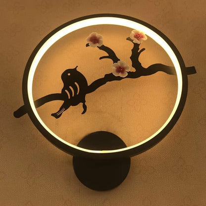 DecorBites™ Minimalist Circular LED Wall Sconce in White for Living Room
