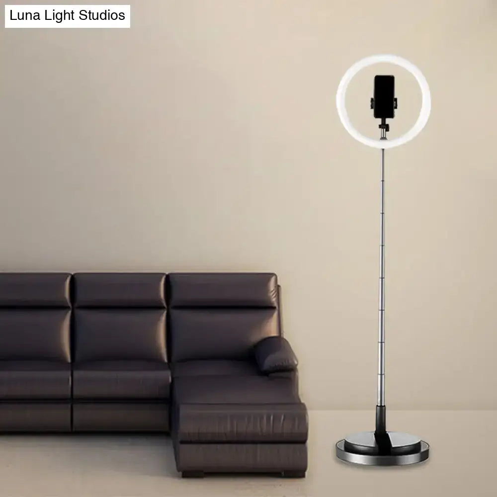 Minimalist circular metal mobile phone vanity light bedroom 110v-120v