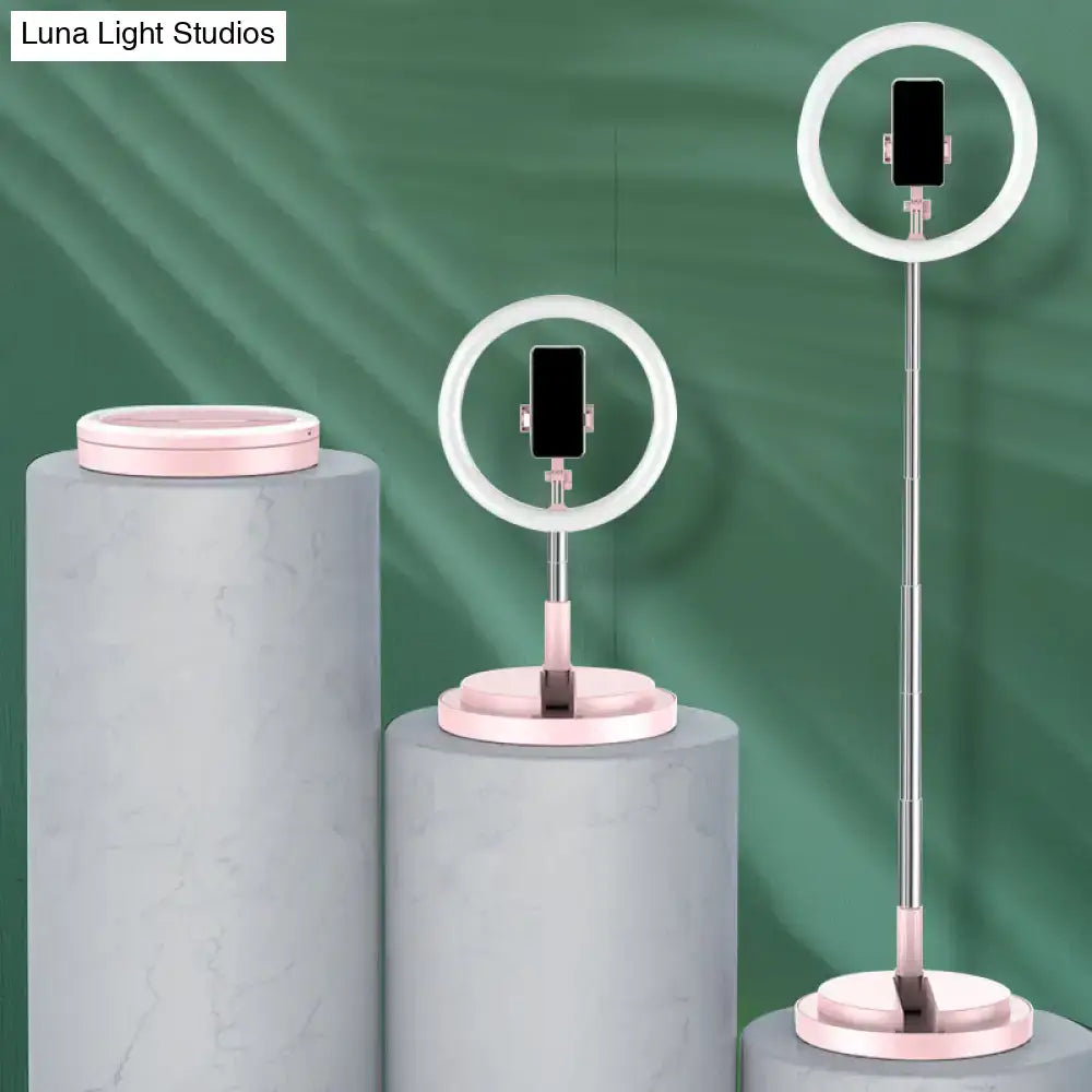 Minimalist circular metal mobile phone vanity light bedroom 110v-120v