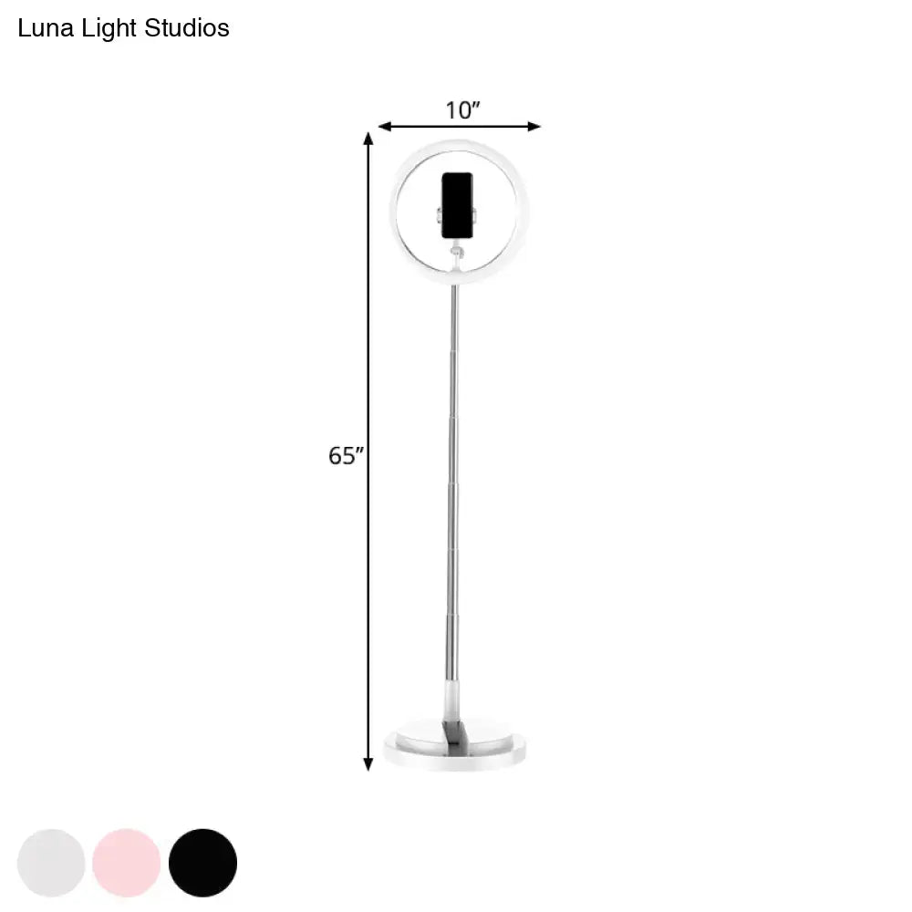 Minimalist circular metal mobile phone vanity light bedroom 110v-120v