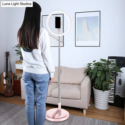 Minimalist circular metal mobile phone vanity light bedroom 110v-120v