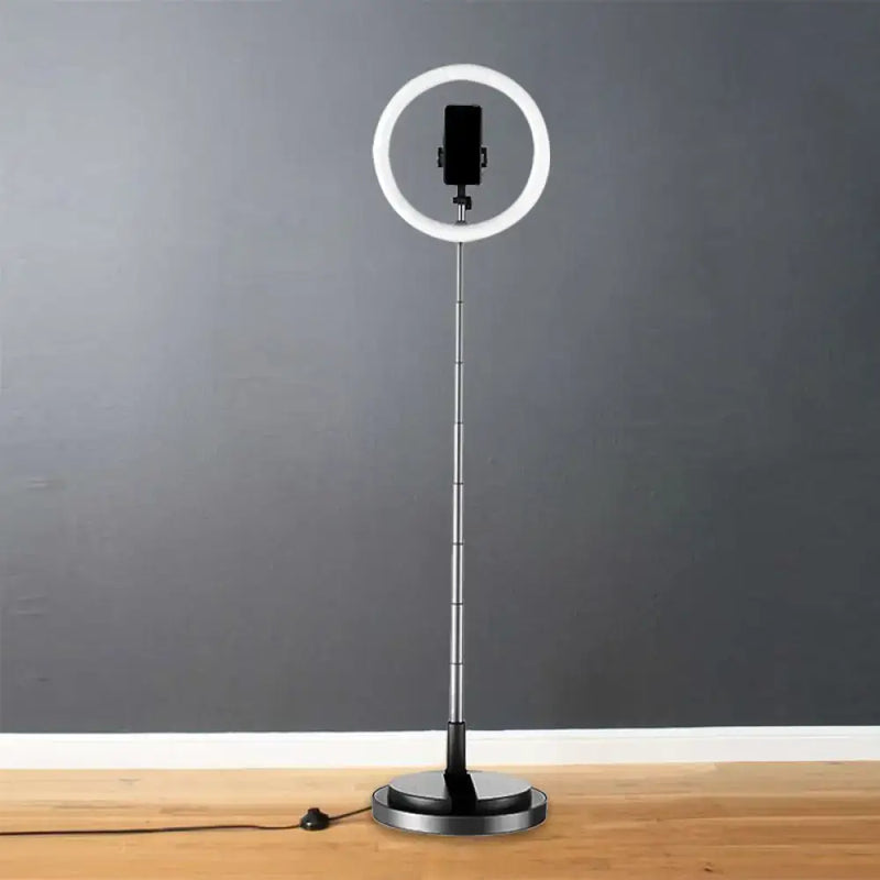 Minimalist circular metal mobile phone vanity light bedroom 110v-120v