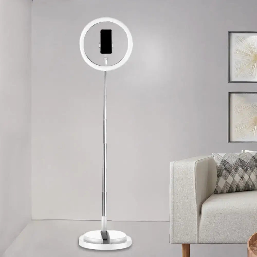 Minimalist circular metal mobile phone vanity light bedroom 110v-120v