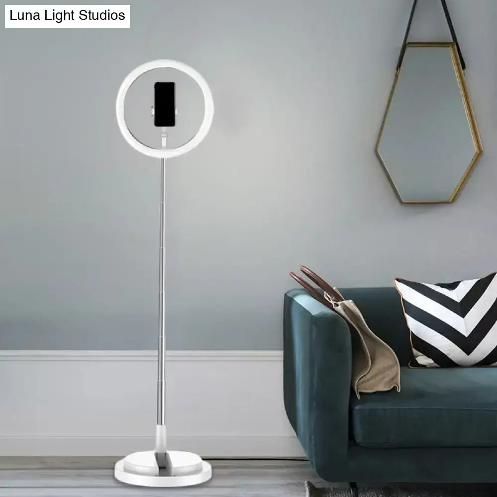 Minimalist circular metal mobile phone vanity light bedroom 110v-120v