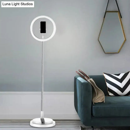 Minimalist circular metal mobile phone vanity light bedroom 110v-120v