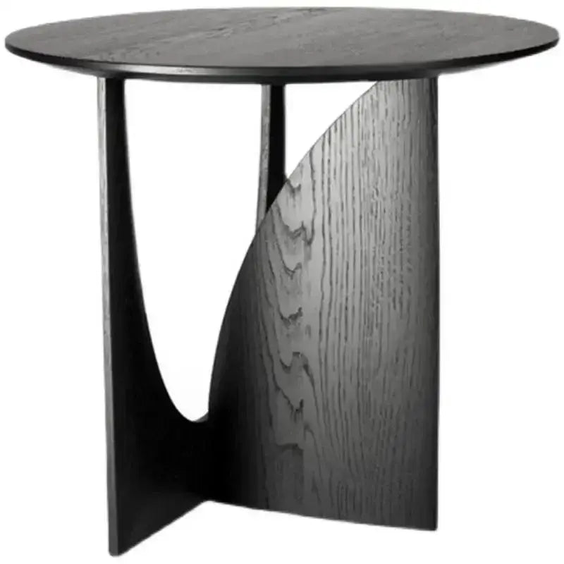 Minimalist circular walnut wood coffee table for living room