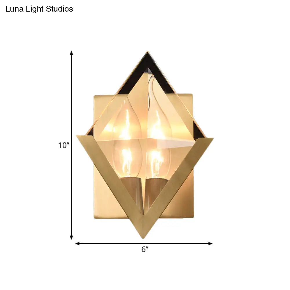 DecorBites™ Minimalist Clear Crystal Wall Sconce with Brass Mount and 1 Bulb