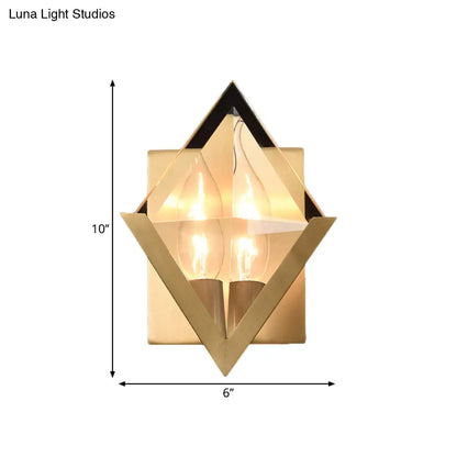 DecorBites™ Minimalist Clear Crystal Wall Sconce with Brass Mount and 1 Bulb