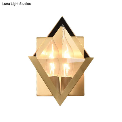 DecorBites™ Minimalist Clear Crystal Wall Sconce with Brass Mount and 1 Bulb