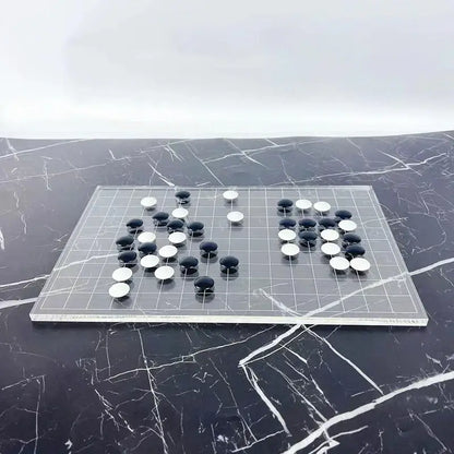 Minimalist clear geometric chess set living room acrylic board