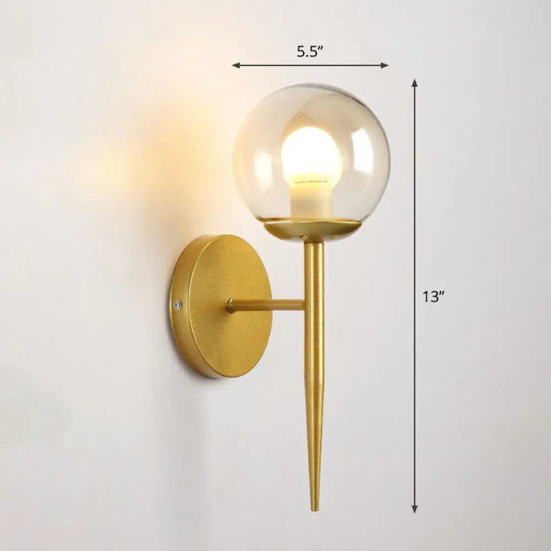 DecorBites™ Minimalist Clear Glass Ball Wall Sconce – Modern Torch Design for Single Corridor Lighting
