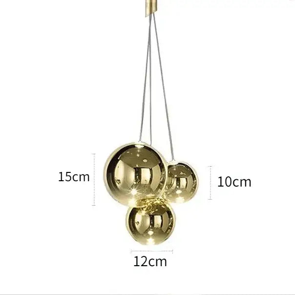 Minimalist clear glass bubble led pendant light dining room