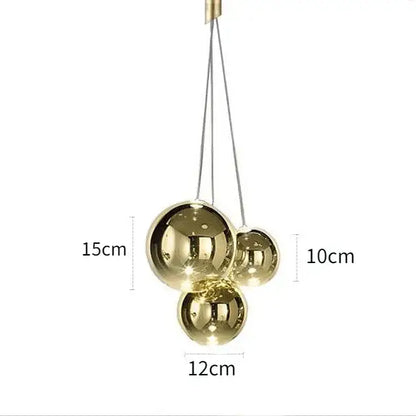 Minimalist clear glass bubble led pendant light dining room