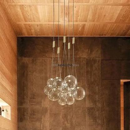 Minimalist clear glass bubble led pendant light dining room