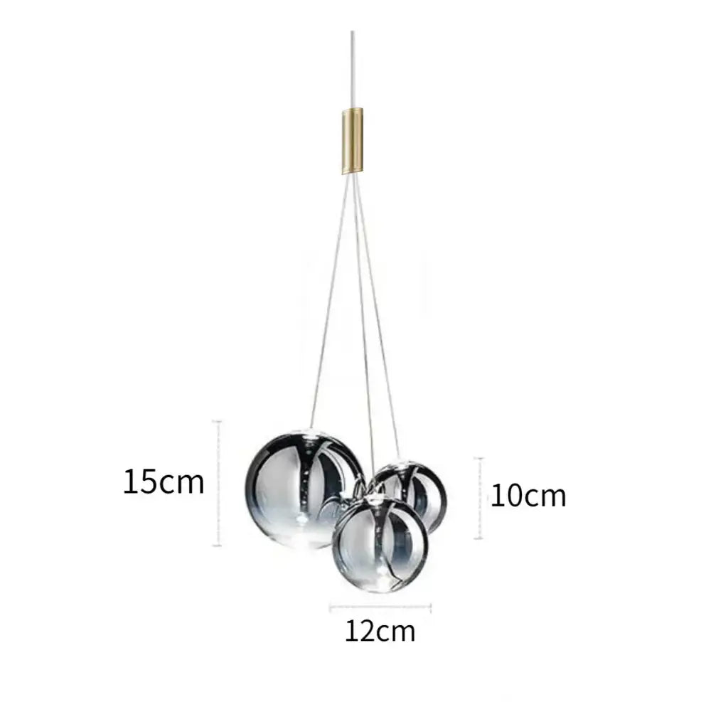 Minimalist clear glass bubble led pendant light dining room
