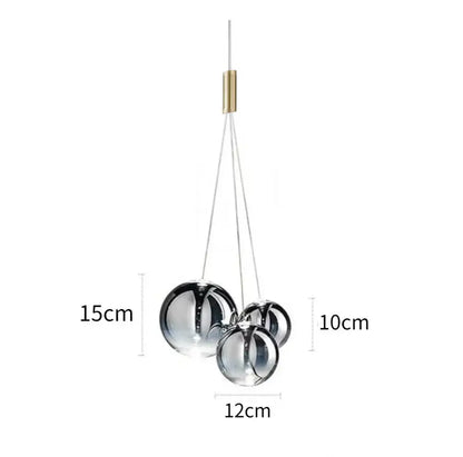 Minimalist clear glass bubble led pendant light dining room