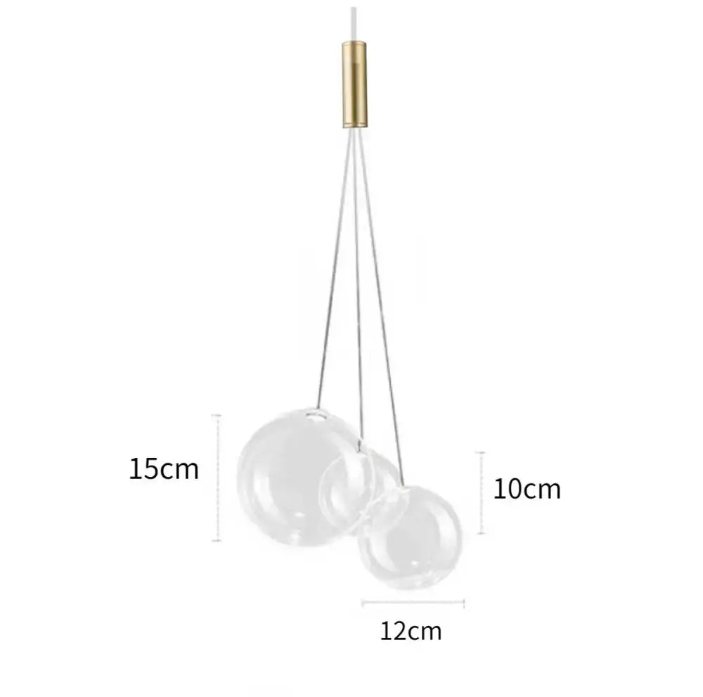 Minimalist clear glass bubble led pendant light dining room