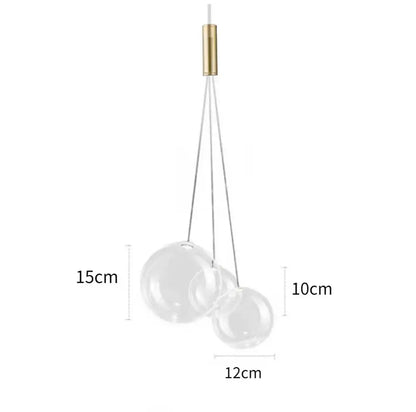 Minimalist clear glass bubble led pendant light dining room