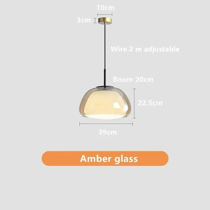 Minimalist clear glass jelly pendant lamp for living room