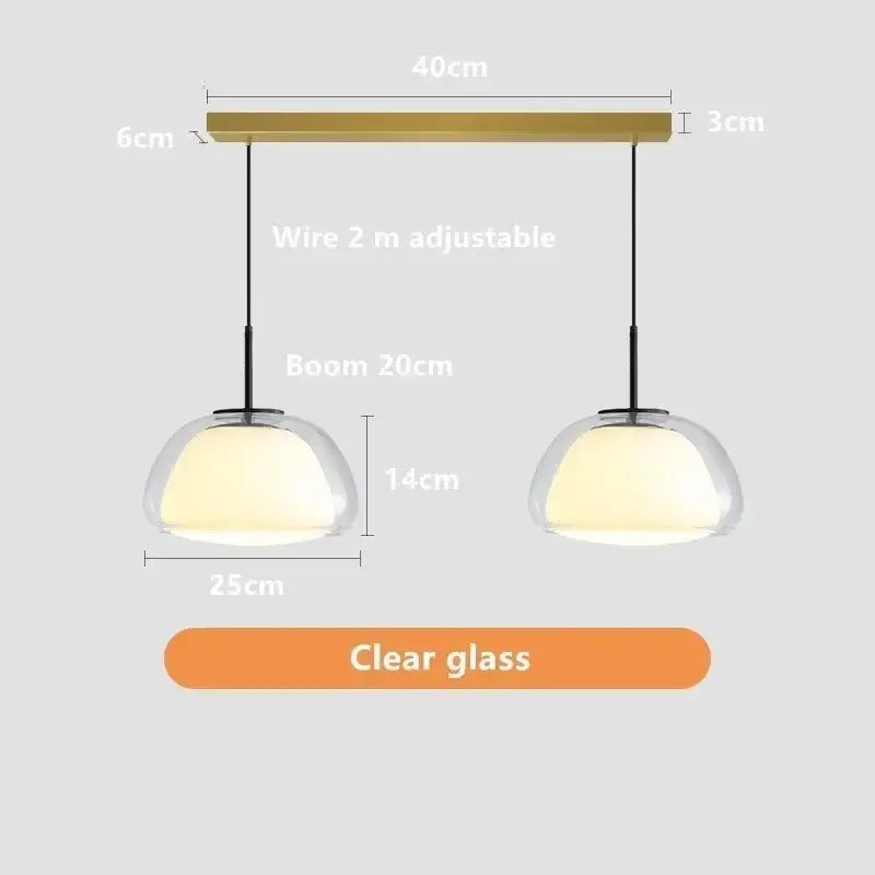Minimalist clear glass jelly pendant lamp for living room