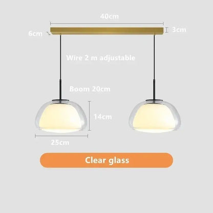 Minimalist clear glass jelly pendant lamp for living room