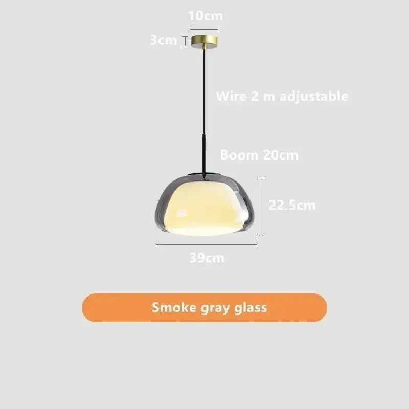 Minimalist clear glass jelly pendant lamp for living room