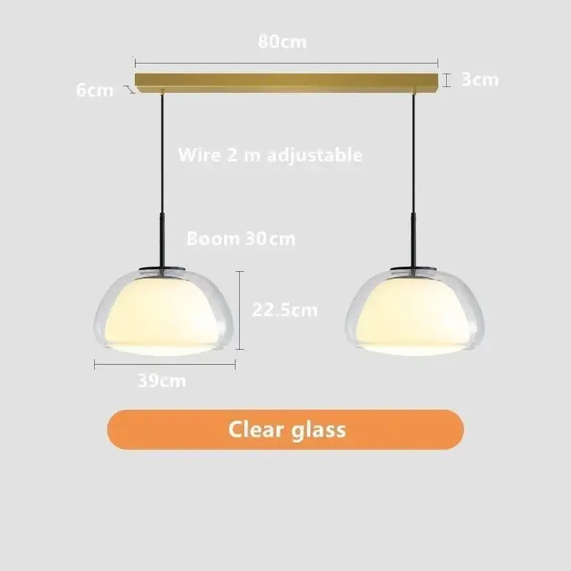 Minimalist clear glass jelly pendant lamp for living room