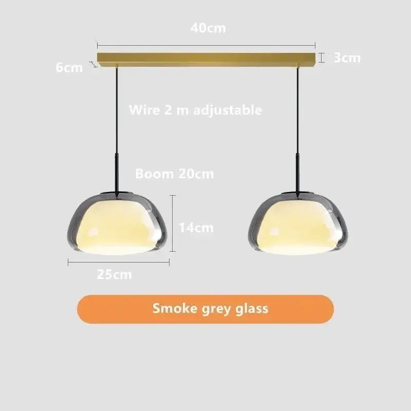 Minimalist clear glass jelly pendant lamp for living room