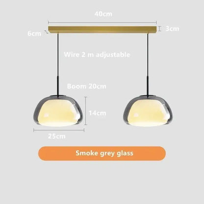 Minimalist clear glass jelly pendant lamp for living room