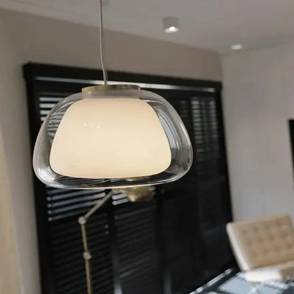 Minimalist clear glass jelly pendant lamp for living room