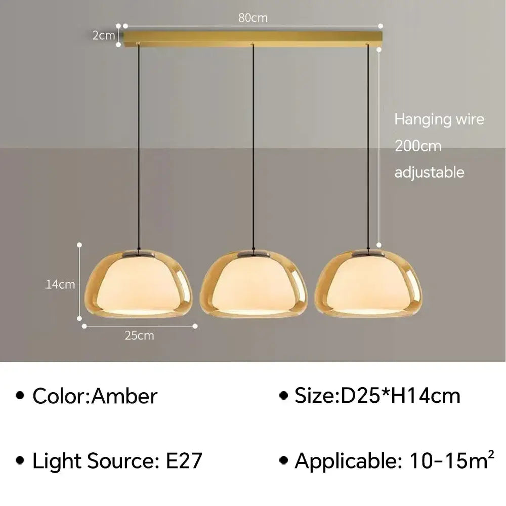 Minimalist clear glass jelly pendant lamp for living room