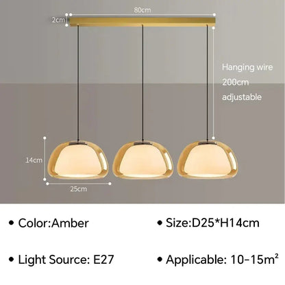 Minimalist clear glass jelly pendant lamp for living room