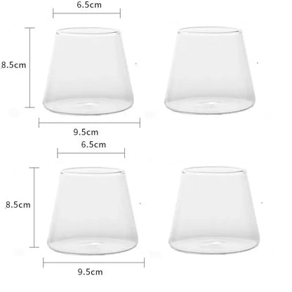 Minimalist clear glass water cup for kitchen and dining room