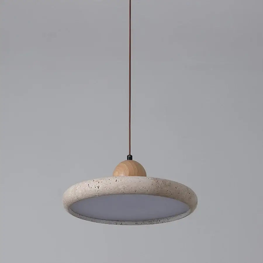 Minimalist concrete and wood led wood pendant light dining room