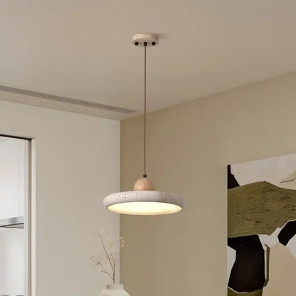 Minimalist concrete and wood led wood pendant light dining room