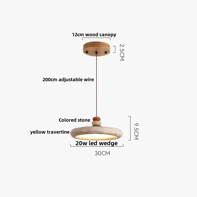 Minimalist concrete and wood led wood pendant light dining room