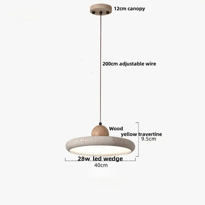 Minimalist concrete and wood led wood pendant light dining room