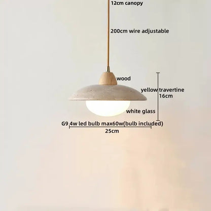 Minimalist concrete and wood led wood pendant light dining room