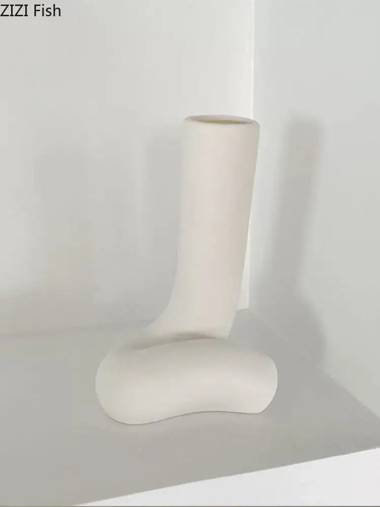 Minimalist cream abstract human body vase bedroom ceramic decor