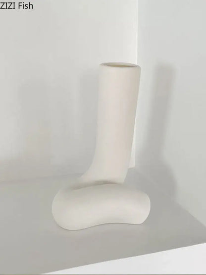 Minimalist cream abstract human body vase bedroom ceramic decor