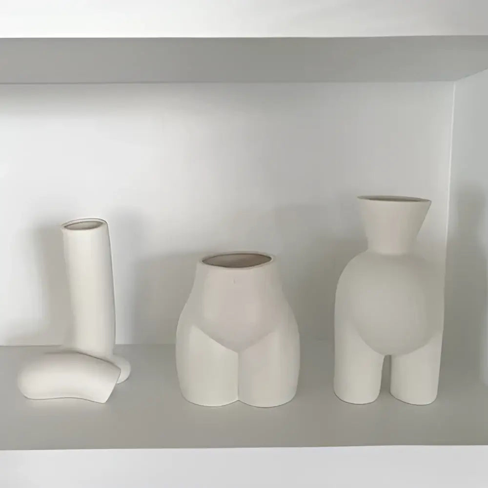 Minimalist cream abstract human body vase bedroom ceramic decor