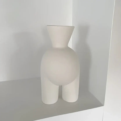 Minimalist cream abstract human body vase bedroom ceramic decor